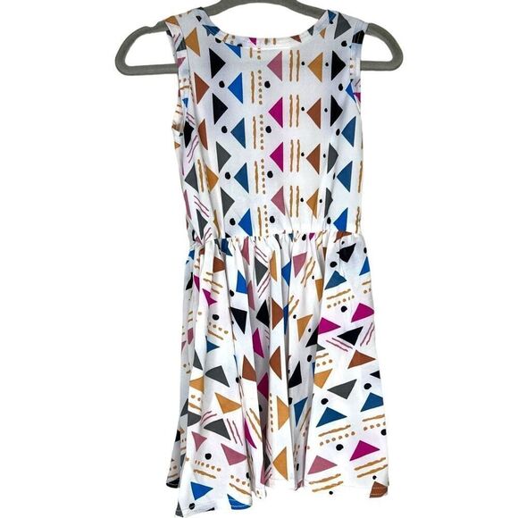 NEW Dot Dot Smile White Multicolor Geometric Tank Dress 12-24M - Picture 7 of 7